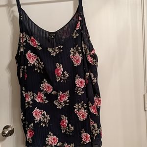 Torrid size 6 navy blue cami with flowers